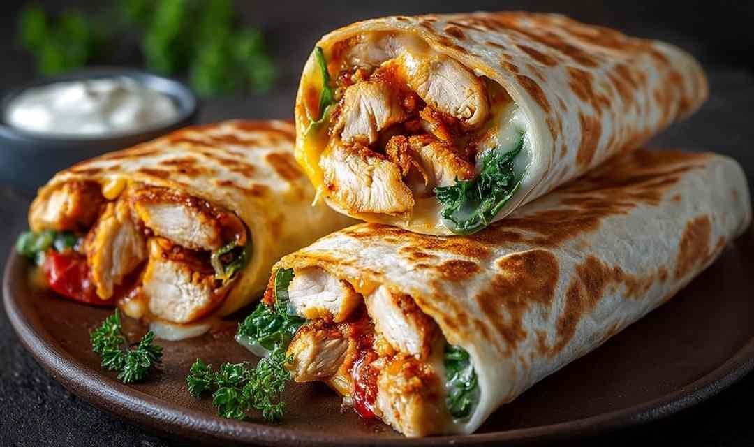 Crispy Air Fryer Chicken & Mozzarella Wraps