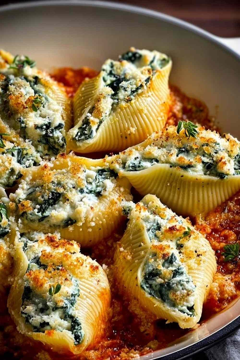 Baked Spinach and Ricotta Stuffed Shells