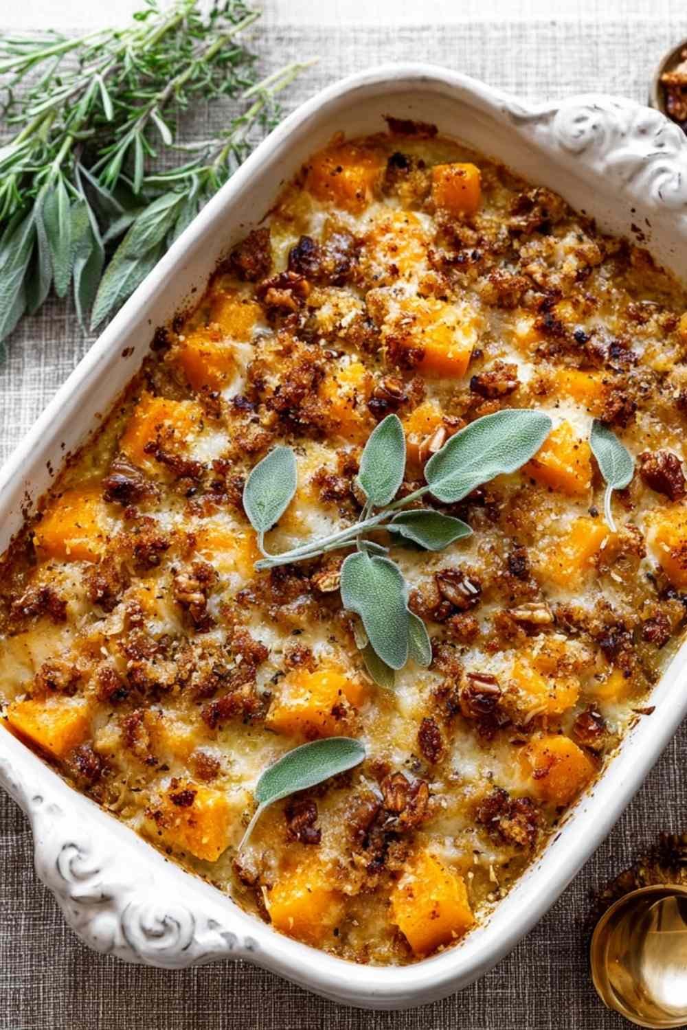 Butternut Squash Casserole with Sausage and Apples