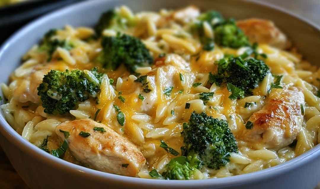 Cheesy Chicken Broccoli Orzo