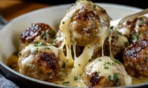 Cheesy French Onion Meatballs Cheesy French Onion Meatballs Recipe - Easy One-Skillet Dinner
