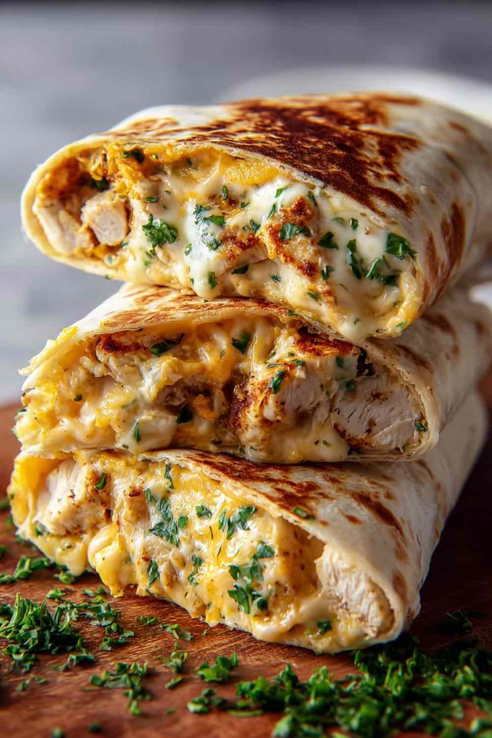 Cheesy Garlic Chicken Wraps Recipe - Quick Weeknight Dinner Idea.