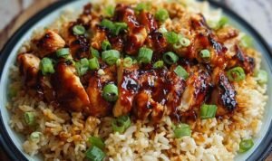 Easy Honey BBQ Chicken Rice Recipe - One-Pan Dinner Ready in 45 Minutes.