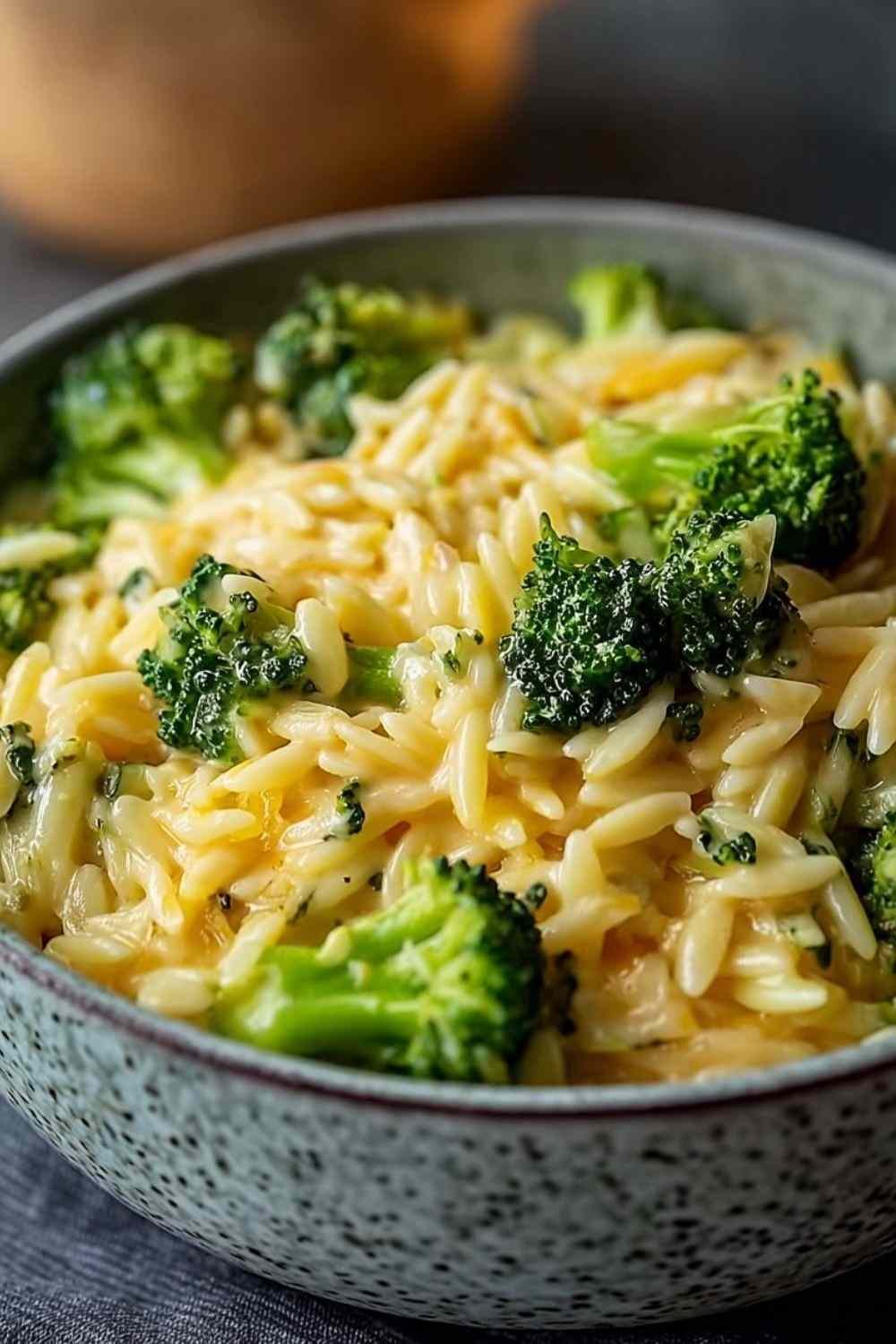 Finished Creamy One-Pot Broccoli Cheddar Orzo