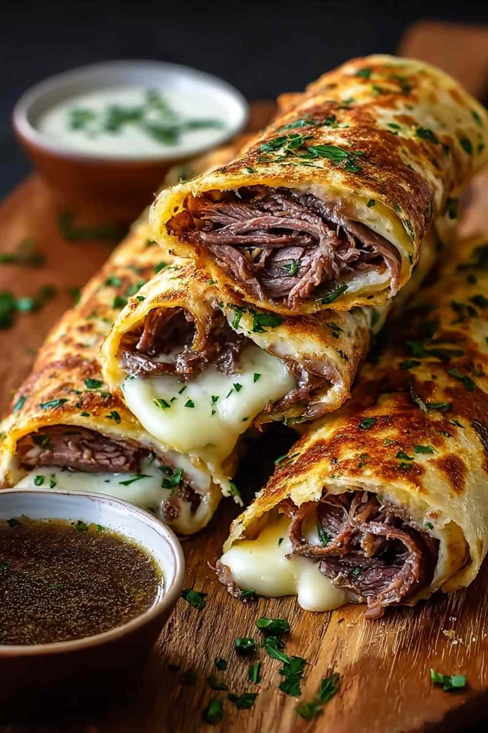French Dip Tortilla Roll Ups