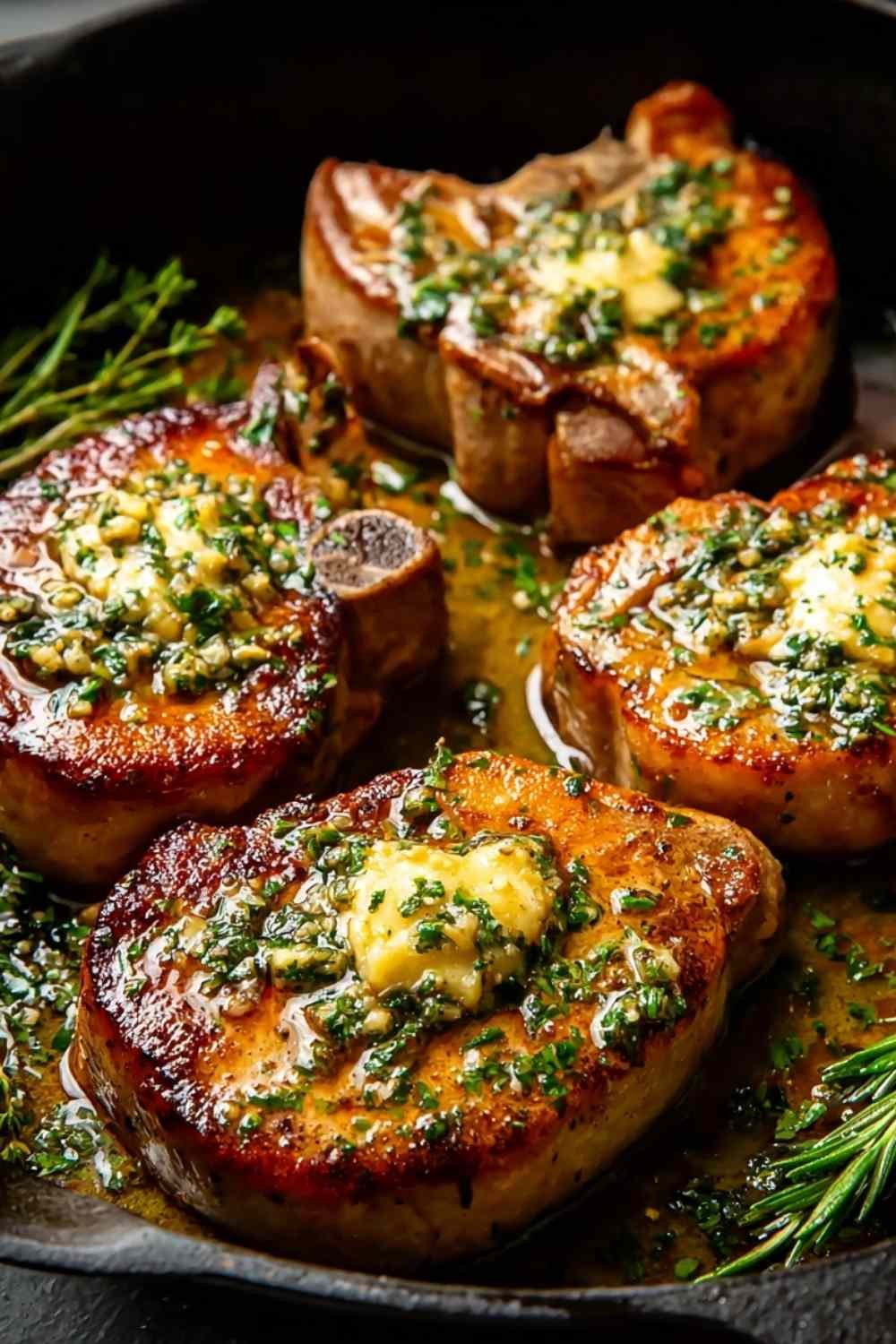 Garlic Butter Pan Seared Pork Chops - Quick 25-Minute Dinner Recipe.