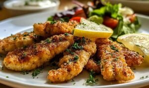 Grilled Greek Chicken Tenders on Serving Platter