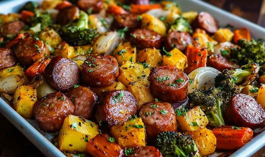 Honey Garlic Sheet Pan Sausage
