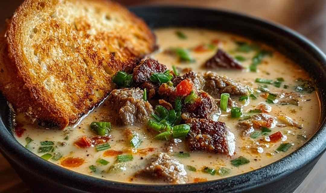 Philly Cheesesteak Soup