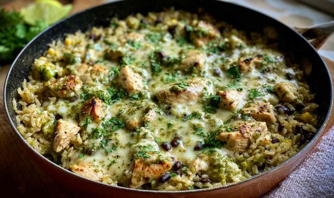 Salsa Verde Chicken & Rice Skillet