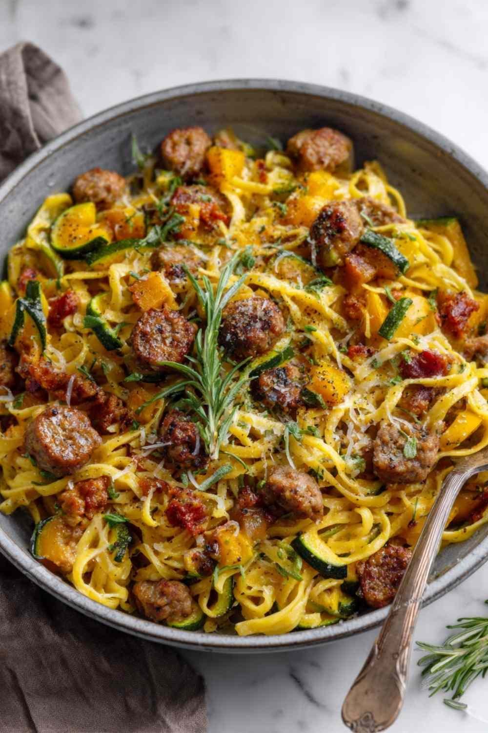 Autumn Sausage Pasta Squash
