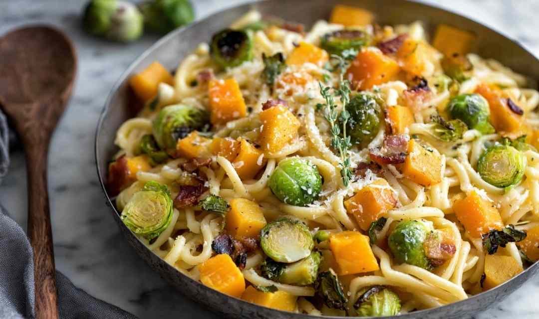 Bacon Brussels Sprouts Butternut Squash Pasta