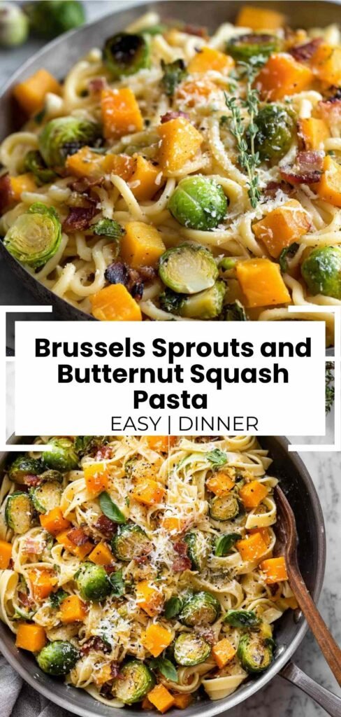 Bacon Brussels Sprouts Butternut Squash Pasta