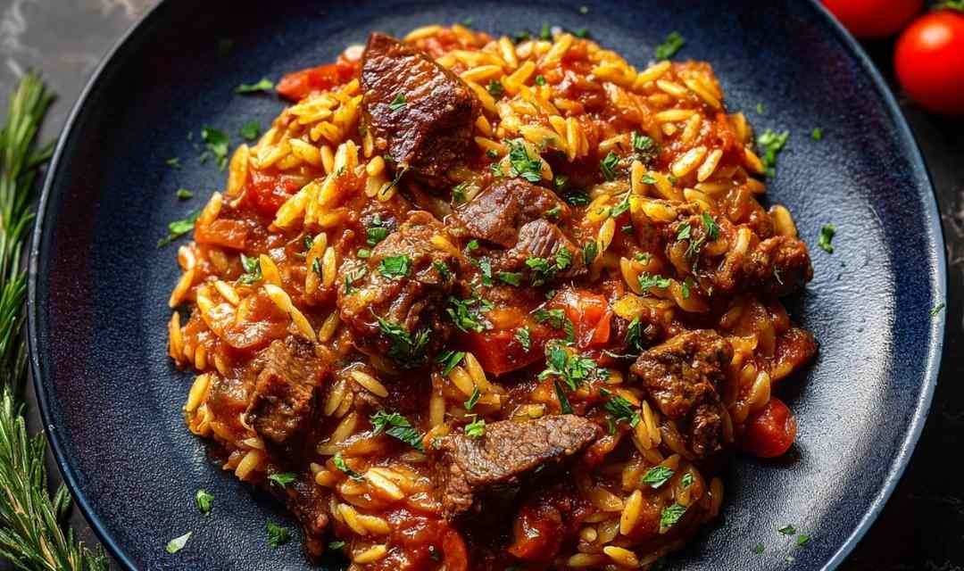 Beef Giouvetsi (Greek Beef Orzo Pasta)