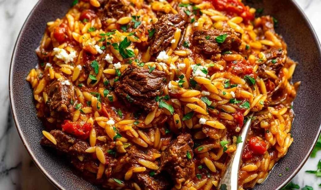 Beef Giouvetsi (Greek Beef Orzo Pasta)