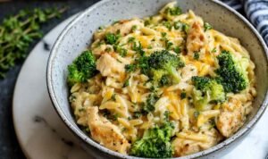 Cheesy Chicken Broccoli Orzo Cheesy Chicken Broccoli Orzo