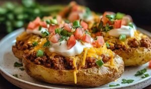 Cheesy Taco Potatoes Cheesy Taco Potatoes