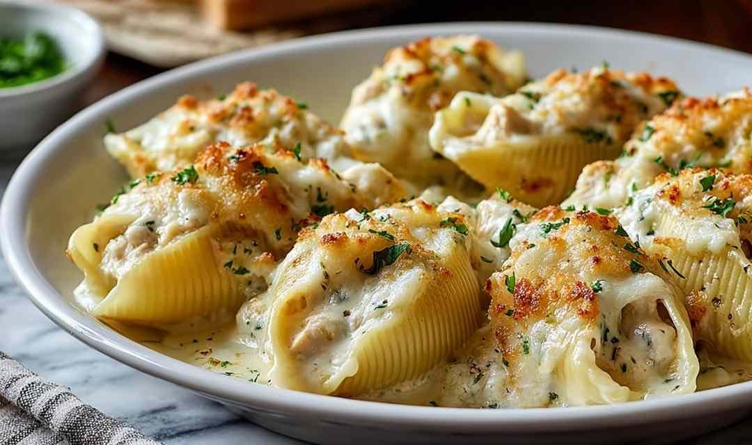 Chicken Alfredo Stuffed Shells
