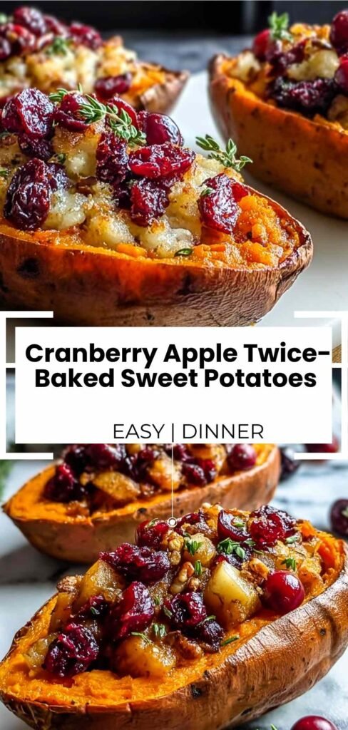 Cranberry Apple Twice-Baked Sweet Potatoes