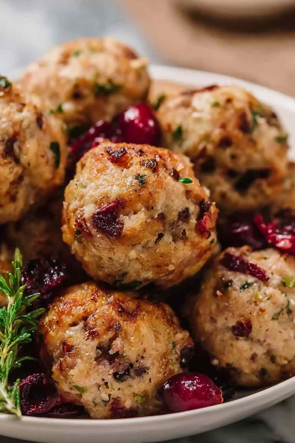 Cranberry Turkey Stuffing Balls