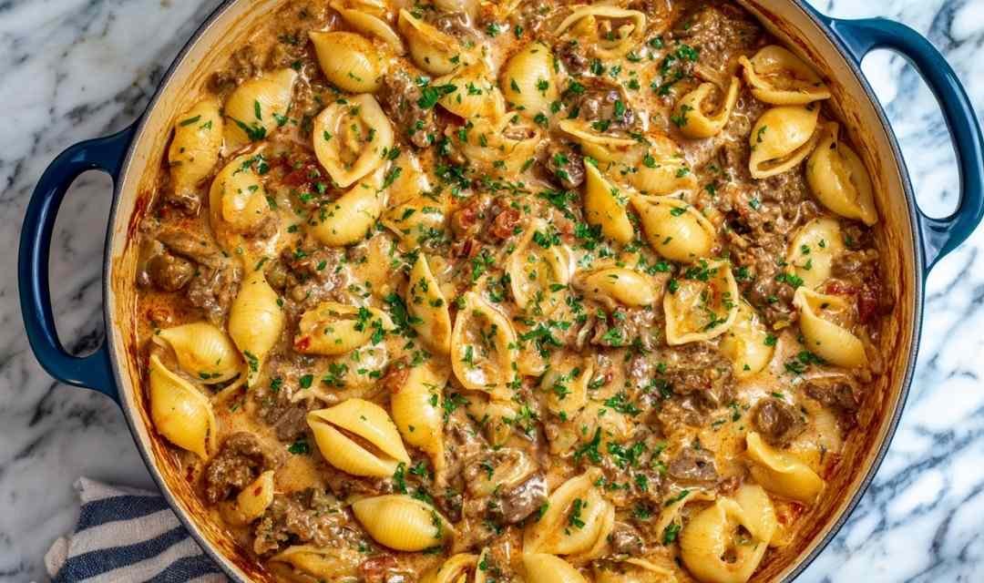 Creamy Beef and Shells