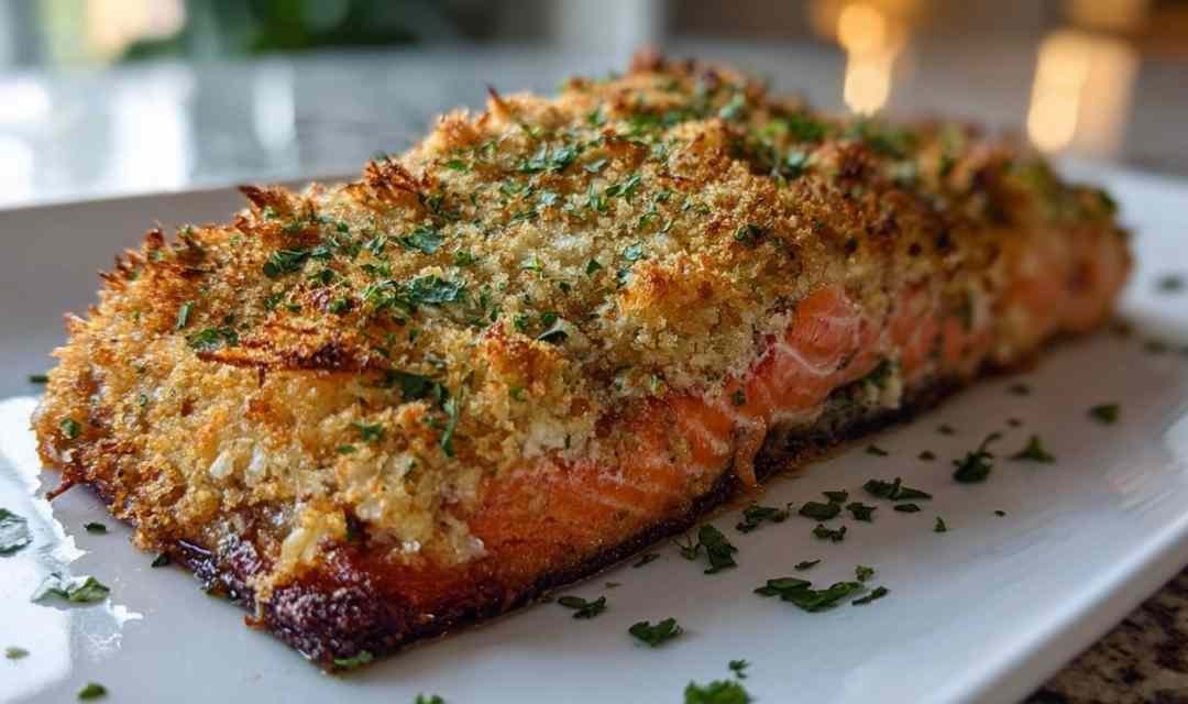 Crispy Parmesan Crusted Baked Salmon