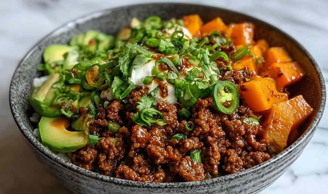 Ground Beef Hot Honey Bowl