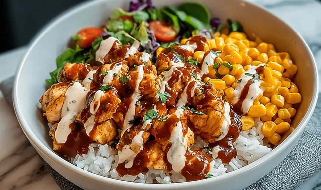 High Protein BBQ Ranch Chicken Bowl Recipe