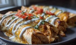 High Protein Chicken Enchiladas with Dreamy White Sauce