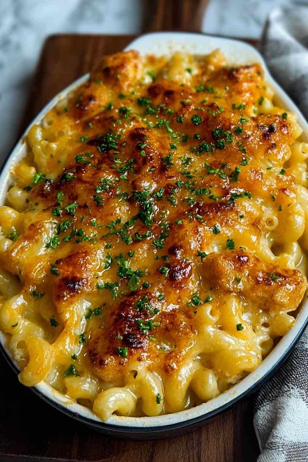 ot Honey Chicken Mac N Cheese with crispy glazed chicken thighs on top of creamy macaroni and cheese
