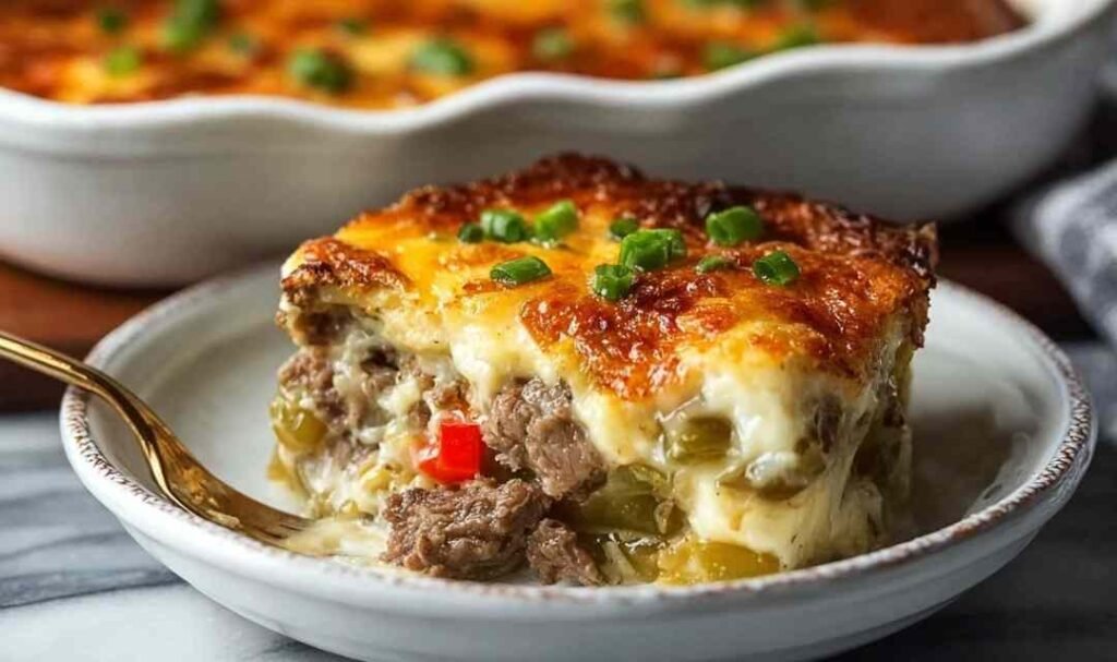 Low Carb Philly Cheesesteak Casserole