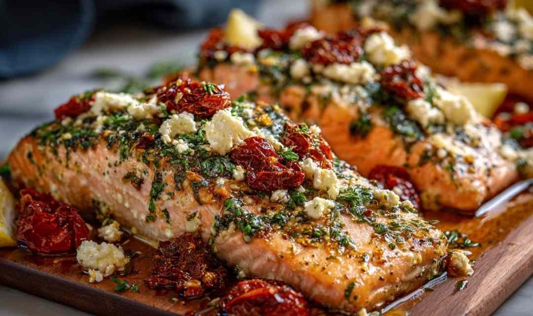 Mediterranean Baked Salmon With Feta & Sun-dried Tomatoes