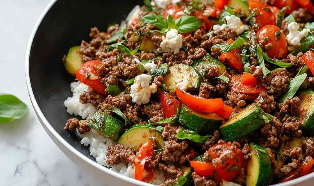 Mediterranean Ground Beef Stir-Fry