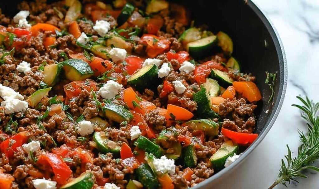 Mediterranean Ground Beef Stir-Fry