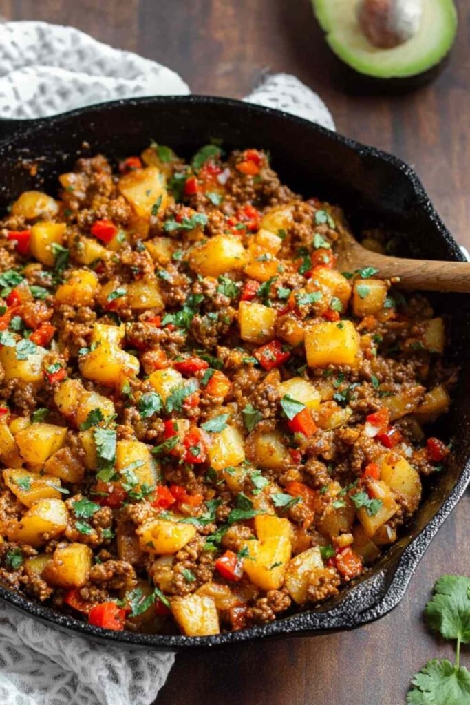 Mexican Ground Beef and Potato Skillet