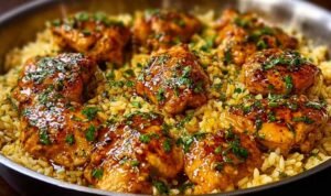 One-Pan Honey Butter Garlic Chicken & Rice One-Pan Honey Butter Garlic Chicken & Rice