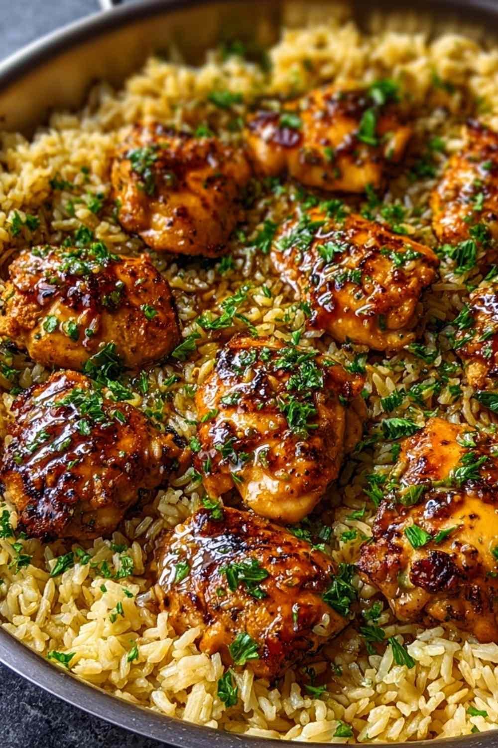 One-Pan Honey Butter Garlic Chicken & Rice