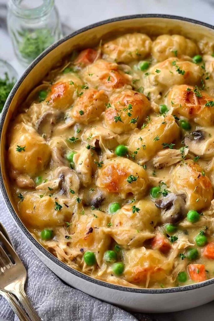 One Pot Gnocchi Chicken Pot Pie