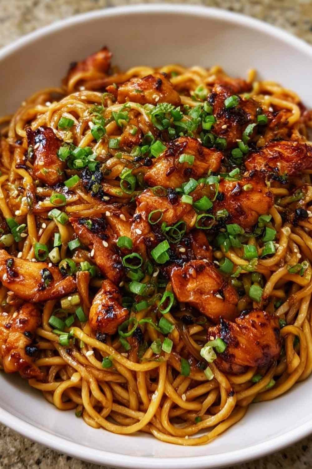 Sticky Garlic Chicken Noodles