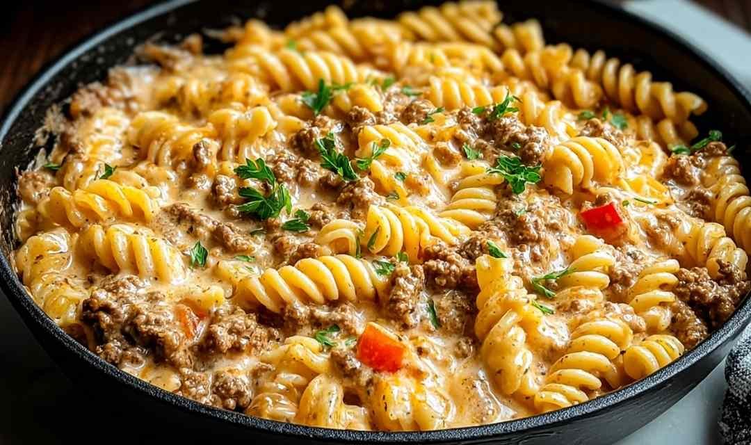 Stovetop Creamy Ground Beef Pasta