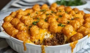 Tater Tot Casserole with Ground Beef