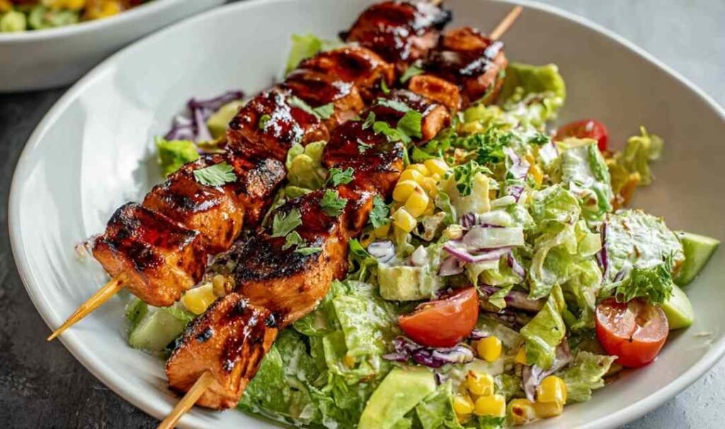 BBQ Chicken Skewer Salad