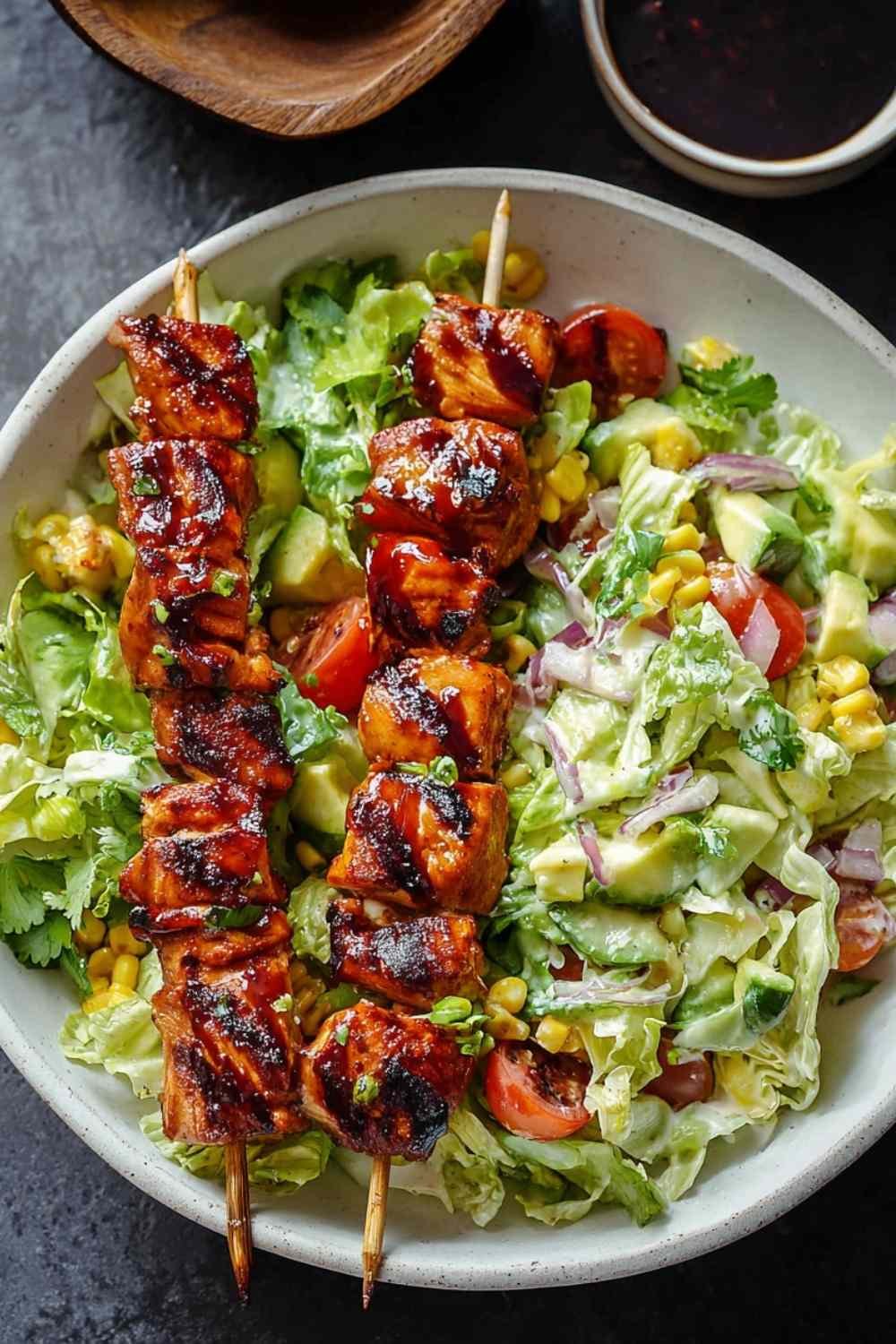 BBQ Chicken Skewer Salad