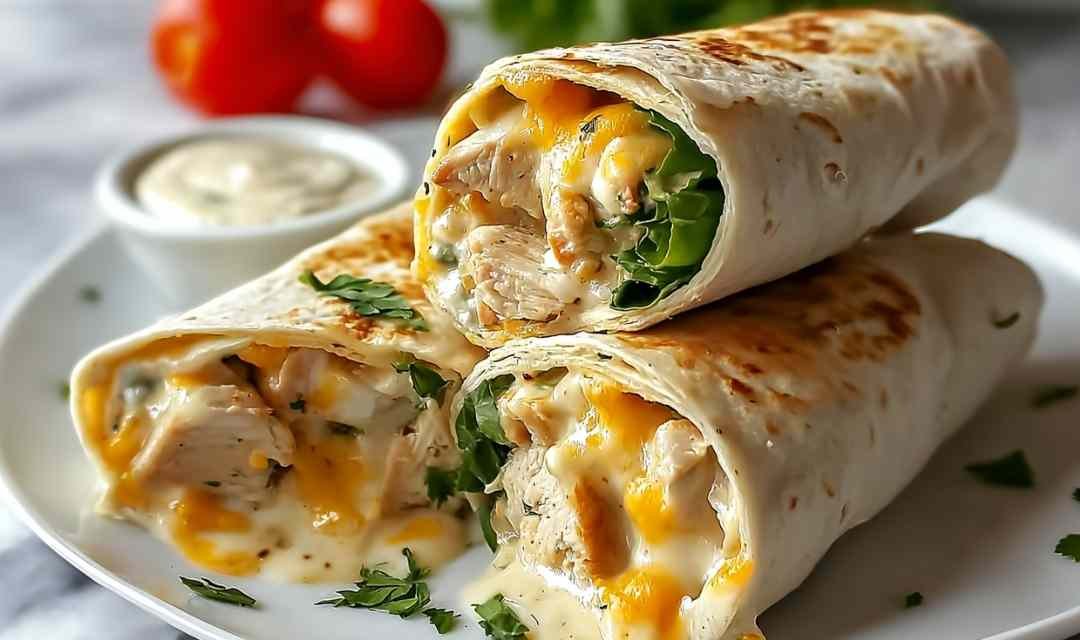 Cheesy Garlic Chicken Wraps