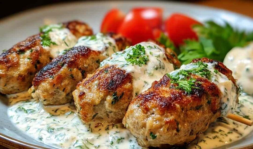 Chicken Kofta with Garlic Yogurt Sauce