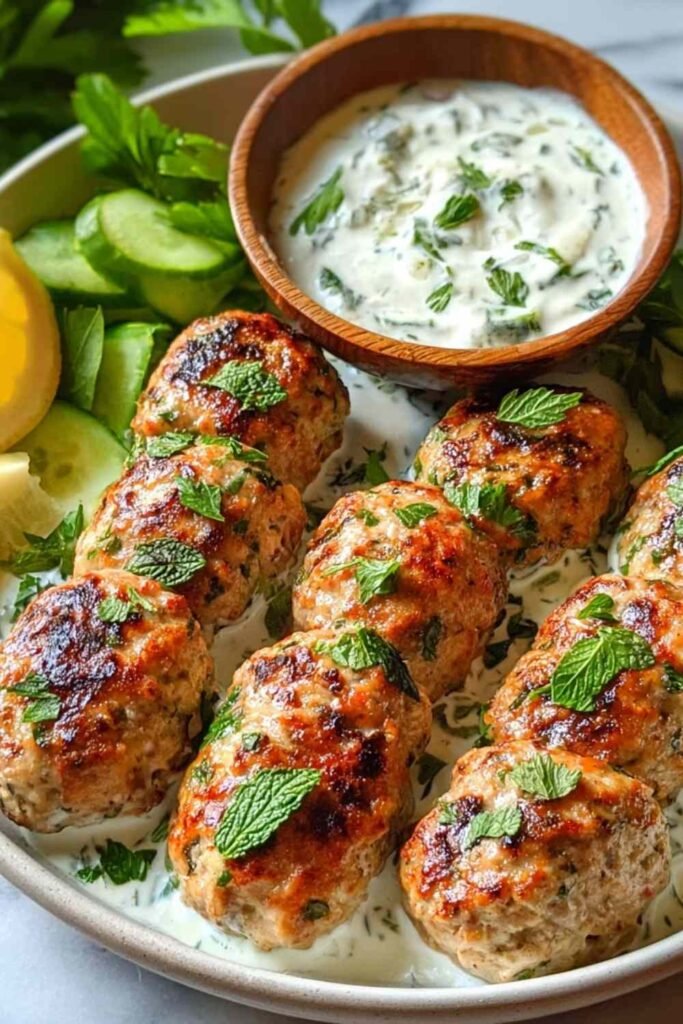 Chicken Kofta with Garlic Yogurt Sauce