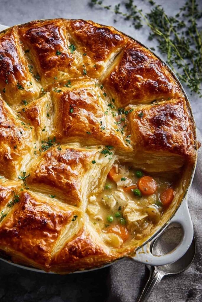 Chicken Pot Pie with Puff Pastry