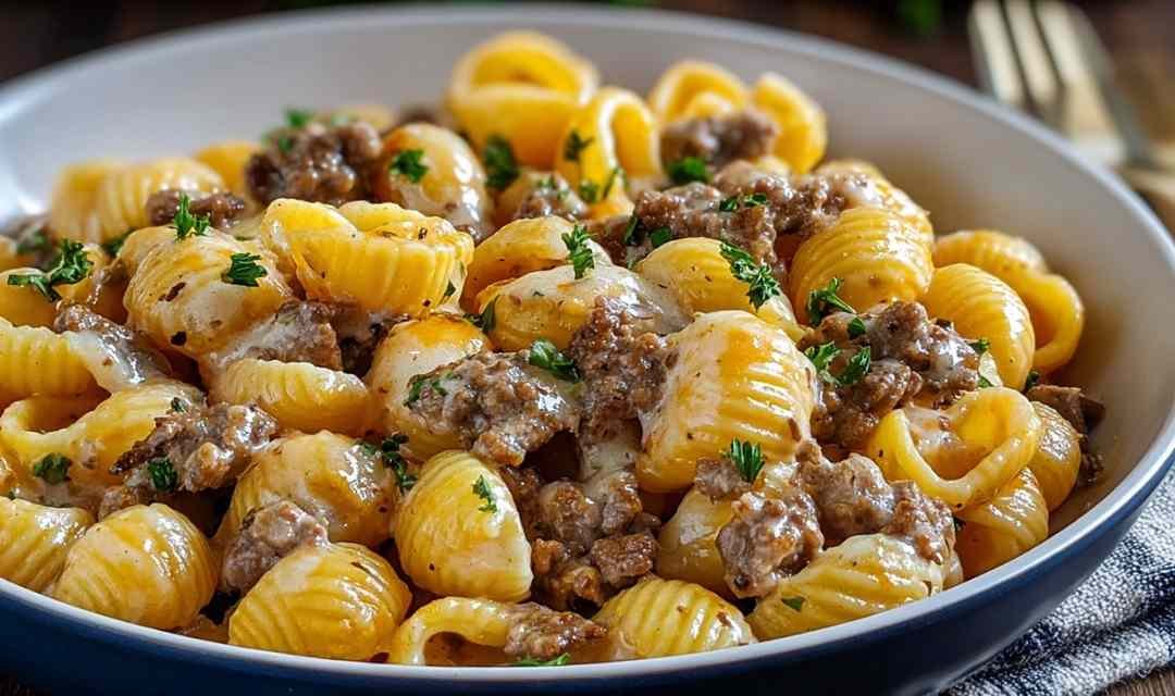 Creamy Beef and Shells