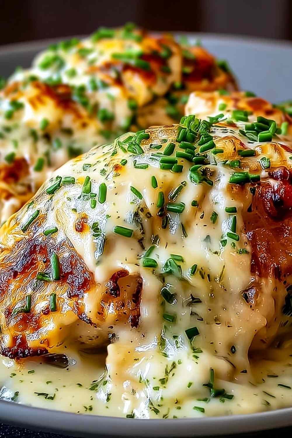 Neiman Marcus Chicken Casserole with golden Ritz cracker topping in white baking dish