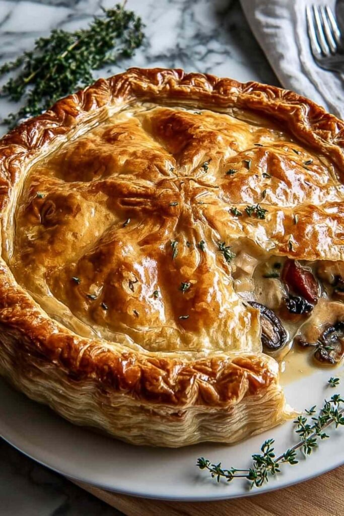 French Chicken and Mushroom Pie (Tourte)